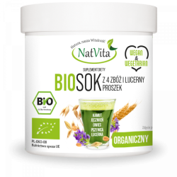 Sok z 4 zbóż i lucerny BIO w proszku