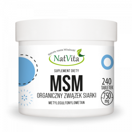 MSM siarka organiczna tabletki 750mg - zdjęcie produktu