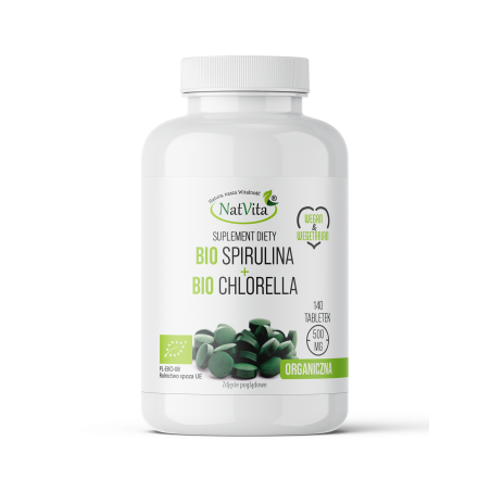 Spirulina BIO + Chlorella BIO tabletki 500mg - zdjęcie produktu