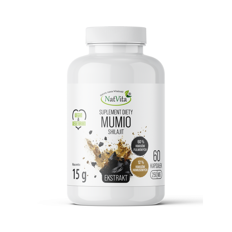 Mumio Shilajit ekstrakt 60% kwas fulwowy kapsułki 250mg
