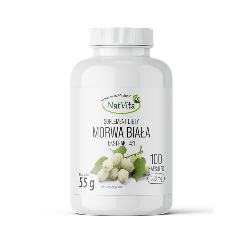 Morwa Biała ekstrakt 4:1 kapsułki 550mg