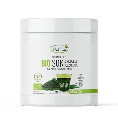 Sok z młodego Jęczmienia BIO tabletki 500mg - zdjęcie produktu