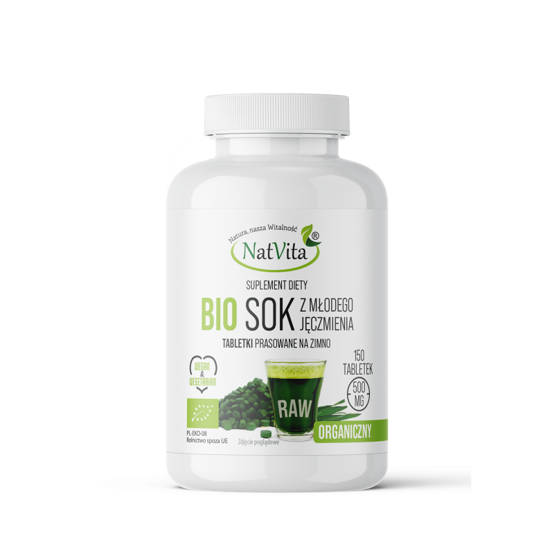 Sok z młodego Jęczmienia BIO tabletki 500mg