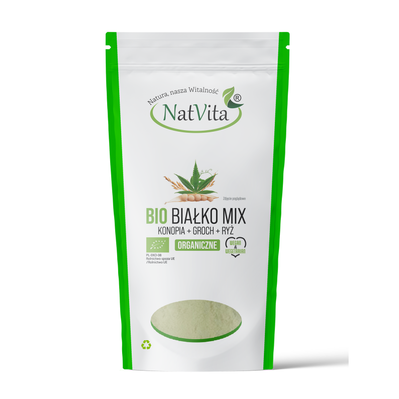 Białkowy Mix Bio: konopia + groch + ryż