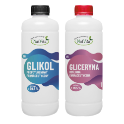 Glikol propylenowy USP/EP 99,99% + Gliceryna roślinna VG 99,8%