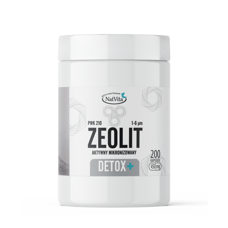 Zeolit Detox Plus 2μm 95% Klinoptylolit PWK 210 kapsułki 450mg