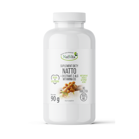 Natto Bio wit. K2 MK7 + ekstrakt z alg wit. D3 tableki 1000mg - zdjęcie produktu
