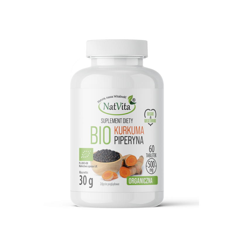 Kurkuma BIO + Piperyna BIO tabletki 500mg