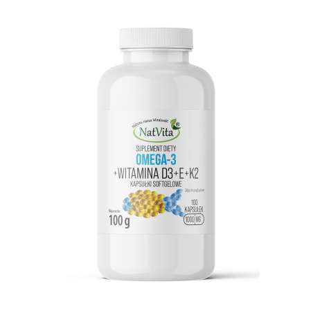 Omega 3 + Witaminy D3, E, K2 Mk7 kapsułki softgel 1000mg - zdjęcie produktu