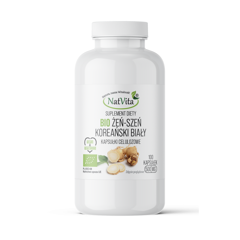 Żeń-Szeń koreański biały BIO kapsułki 500mg