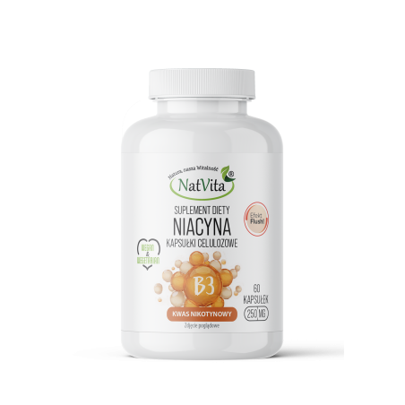 Niacyna (kwas nikotynowy witamina B-3) kapsułki 250mg - zdjęcie produktu
