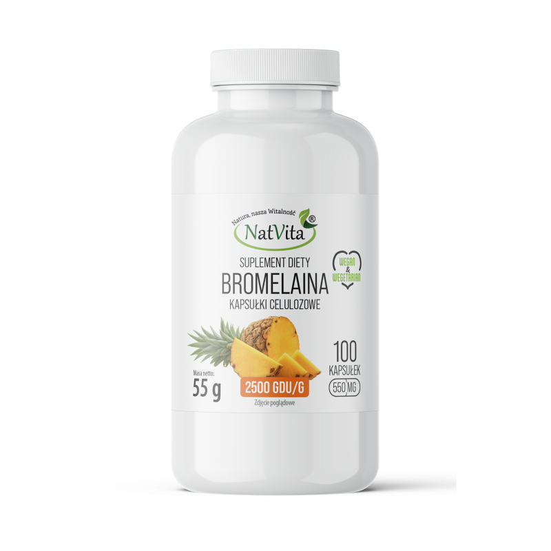 Bromelaina z ananasa 2500 GDU kapsułki 550mg