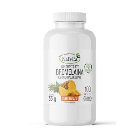 Bromelaina z ananasa 2500 GDU kapsułki 550mg - zdjęcie produktu
