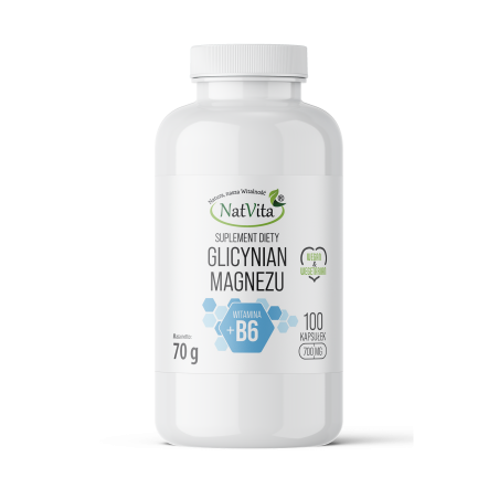 Glicynian magnezu + witamina B6 kapsułki 700mg - zdjęcie produktu