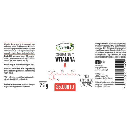 Witamina A 25.000 IU softgel - zdjęcie produktu