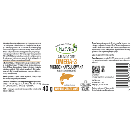 OMEGA 3 Mikroenkapsulowana DHA EPA 360 kapsułki 400mg - zdjęcie produktu