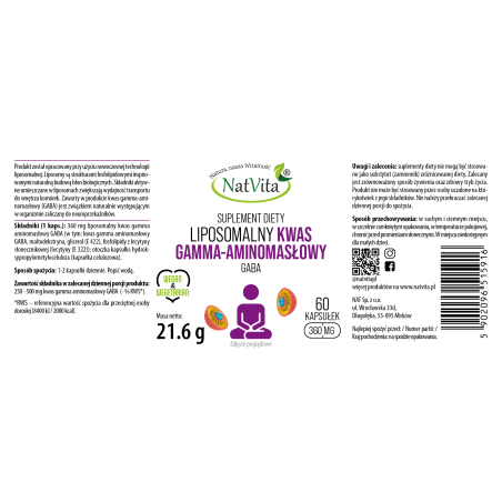 GABA KWAS GAMMA-AMINOMASŁOWY liposomalny kapsułki 360mg - zdjęcie produktu