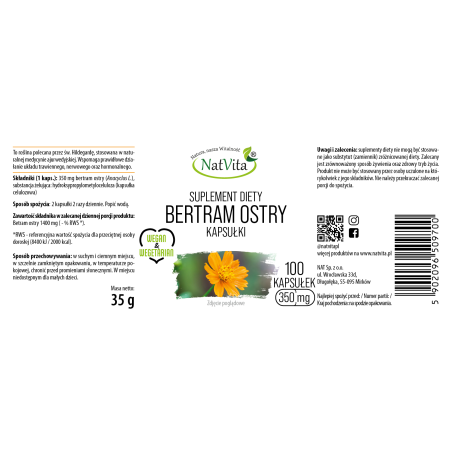 Bertram Ostry kapsułki 350mg - zdjęcie produktu