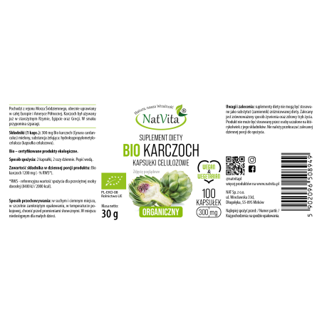 Karczoch BIO kapsułki 300mg - zdjęcie produktu