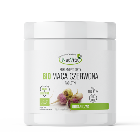 Maca BIO czerwona tabletki 500mg - zdjęcie produktu