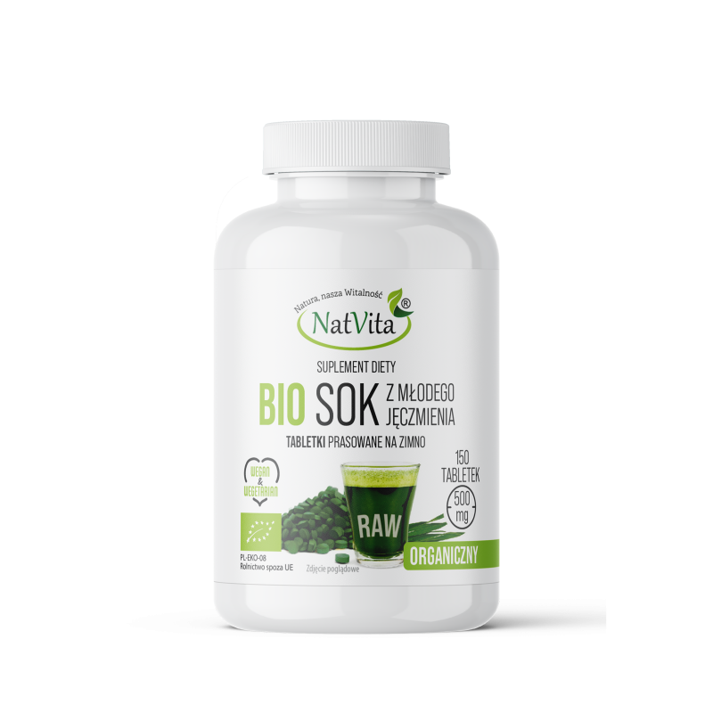 Sok z młodego Jęczmienia BIO tabletki 500mg