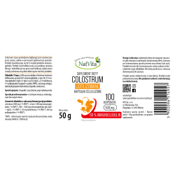 Colostrum liofilizowane 60 % IgG kapsułki celulozowe 500mg
