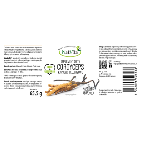 Cordyceps Sinensis kapsułki 655mg - zdjęcie produktu