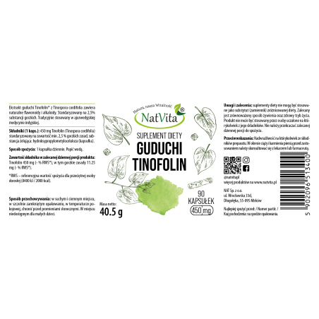 Tinofolin Guduchi ekstrakt kapsułki 450mg - zdjęcie produktu