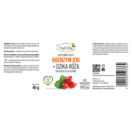 Koenzym Q10 + Dzika Róża kapsułki 400mg - zdjęcie produktu
