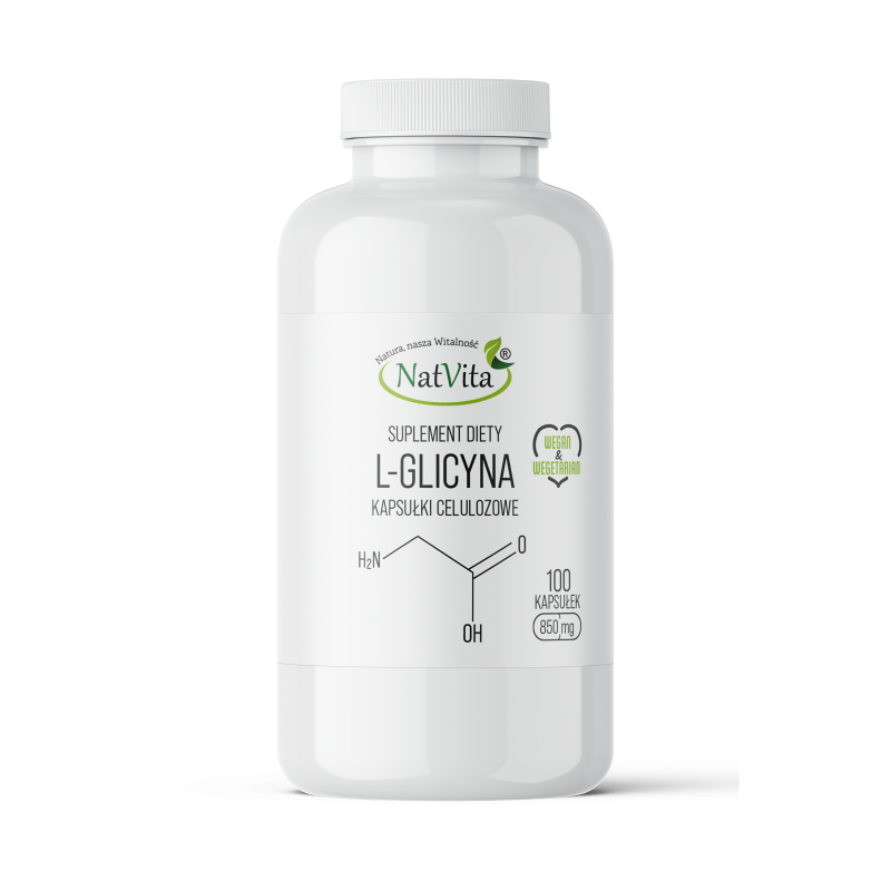 L-Glicyna (kwas aminooctowy 99,26%) kapsułki 850mg