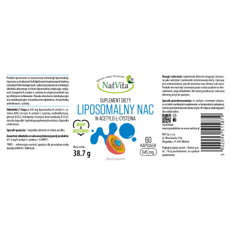 NAC N-ACETYLO-L-CYSTEINA liposomalny kapsułki 645mg - zdjęcie produktu