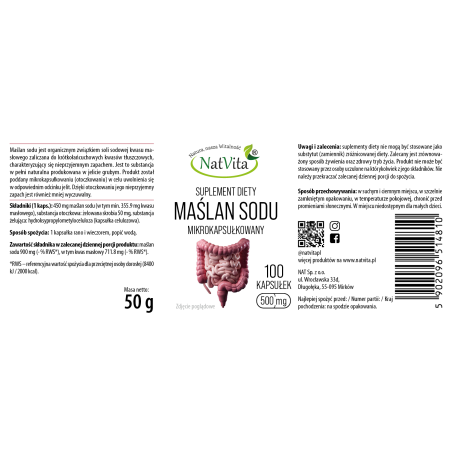 Maślan sodu kapsułki 450mg - zdjęcie produktu