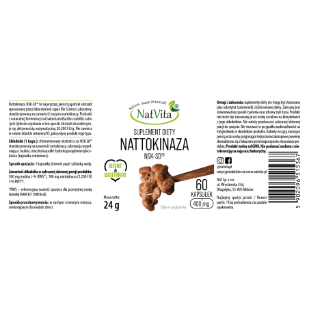 Nattokinaza NSK-SD kapusłki 400mg - zdjęcie produktu