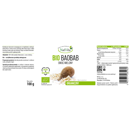 Baobab BIO owoce mielone - zdjęcie produktu