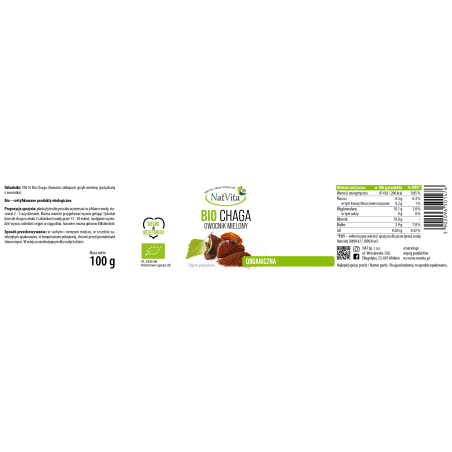 Chaga BIO grzyb mielony - zdjęcie produktu