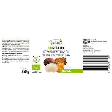 Grzyby Witalne BIO MEGA MIX mielone - zdjęcie produktu
