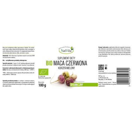 Maca BIO RAW czerwona mielona - zdjęcie produktu