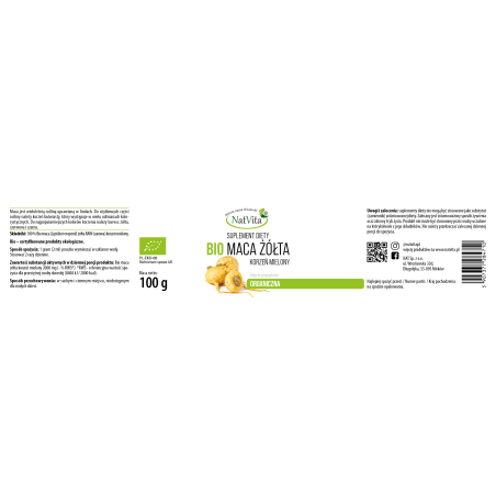 Maca BIO RAW żółta mielona - zdjęcie produktu