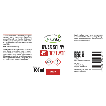 Kwas Solny roztwór 4% - zdjęcie produktu