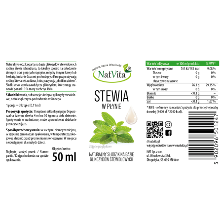 Stewia w płynie - zdjęcie produktu