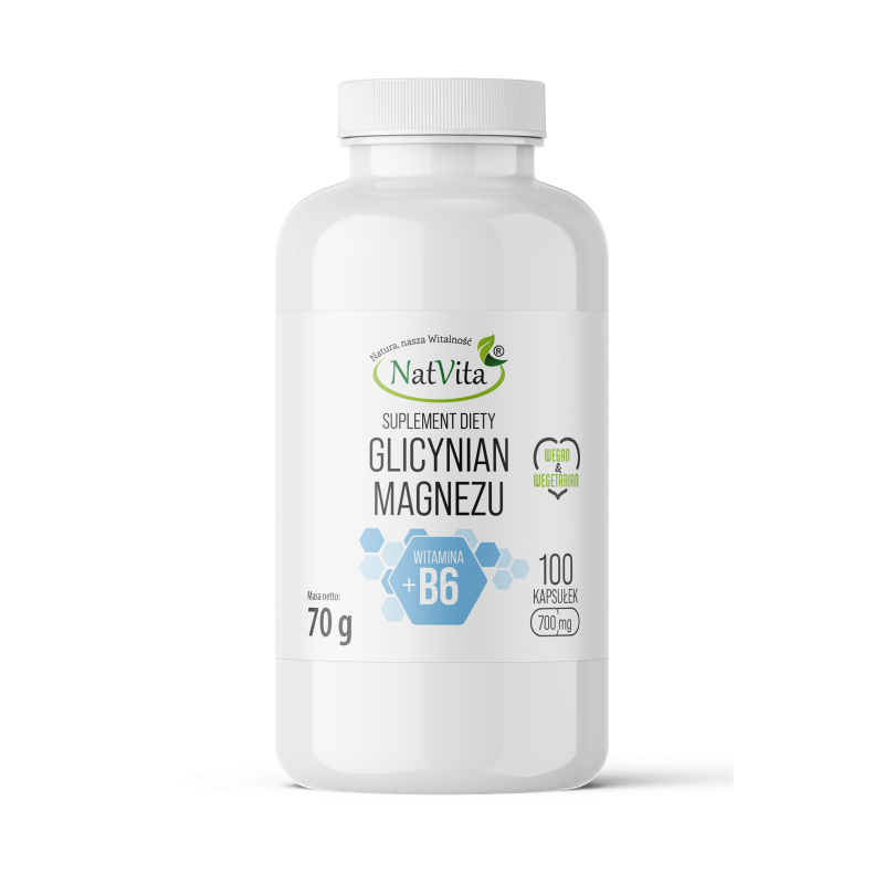 Glicynian magnezu + witamina B6 kapsułki 700mg