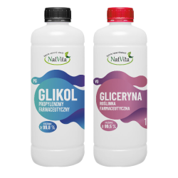 Glikol propylenowy USP/EP 99,99% + Gliceryna roślinna VG 99,8%