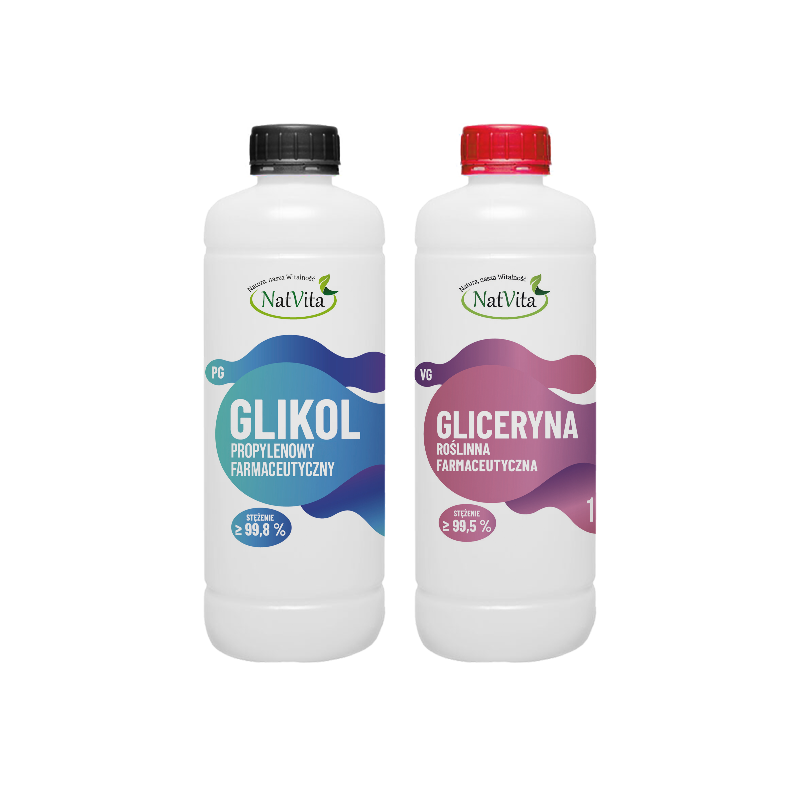 Glikol propylenowy USP/EP 99,99% + Gliceryna roślinna VG 99,8%