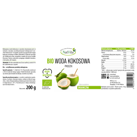 WODA KOKOSOWA BIO w proszku - zdjęcie produktu