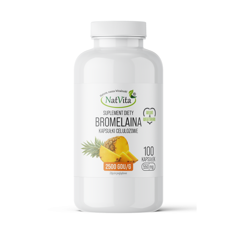 Bromelaina z ananasa 2500 GDU kapsułki 550mg