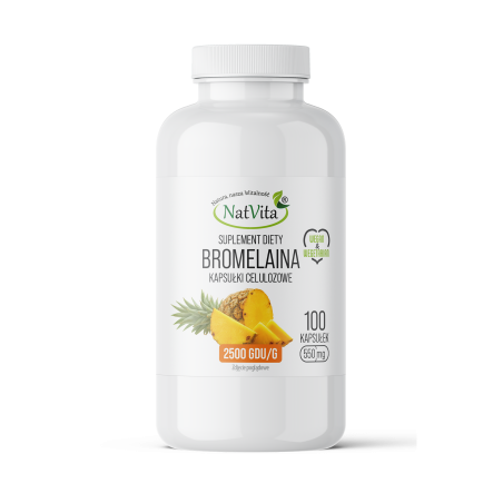 Bromelaina z ananasa 2500 GDU kapsułki 550mg - zdjęcie produktu