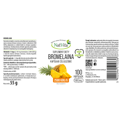 Bromelaina z ananasa 2500 GDU kapsułki 550mg